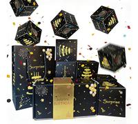 Bouncing Cash Boxes, 18 Pcs Pop Up Cash Gift Box, Birthday Surprise Money Explosion Box, Surprise Explosion for Birthday, Anniversary, Valentine's Day and Wedding and Easter (Black Gold)