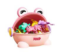 Bouncing Frog Toy - Jumping Toad Game, Finger-Press Puzzle Toy | Colorful Frog Set with Container, Interactive Play Toy for Kids, Boys, Girls, Birthday Party Favors, Travel Fun, School Activities