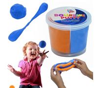 Bouncing Putty for Kids 2 Toned Colours Container, Blue and Orange Fluffy DIY Ball Sensory Summer Toys for Kids, Bouncy Party Favor, Stocking Stuffer Stress and Anxiety Relief Toy for Kids 5+ Years