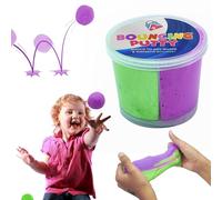 Bouncing Putty for Kids 2 Toned Colours Container, Green and Purple Fluffy DIY Ball Sensory Toys for Kids, Bouncy Party Favor, Summer Stocking Stuffer Stress and Anxiety Relief Toy for Kids 5+ Years
