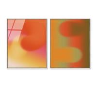 Bouncing Sideways and Gradient Wave Framed Acrylic Print Modern Wall Decor Set by Art Remedy, Silver Frame, 20 x 24