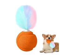 Bouncy Ball - Rubber Interactive Cat Toy + Balance Pounce Ball with Sound | 11 cm Playful Exercise Aid + B.all with Feathers | Engaging Entertainment Training Bal.l for Kittens Indoor Outdoor Activity