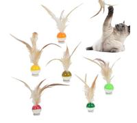 Bouncy Balls for Cats, Design Interactive Cat Ball - 6 Pieces, Funny Animal Supplies for Playing Teasing Throwing Chewing Hunting, Laying Down Indoor Activities Dynamic Playing Experience: The Kombina