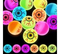 Bouncy Balls Mixed Colour, Bouncing Balls and Bouncy Balls for Kids Birthday Goodie Bag Fillers (12 Pieces Eyeball Bouncy Ball)
