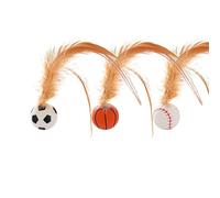 Bouncy Cat Dances | 3 PC RUMBINE RUMBINE RUMBINE PET INTERACTION KOTTEN TOYS - Cat Potato Teething Toys with Feathers for Indoor and Outdoor Play