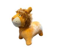 Bouncy Pals Hopper Toys - Plush Ride-On Inflatable Animals with Pump, Soft & Stable Bouncy Friends for Kids Age 2-5 - Dragon, Unicorn, Cow & Lion - Indoor & Outdoor Active Play Gifts - Lion