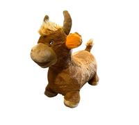 Bouncy Pals Hopper Toys - Plush Ride-On Inflatable Animals with Pump, Soft & Stable Bouncy Friends for Kids Age 2-5 - Dragon, Unicorn, Cow & Lion - Indoor & Outdoor Active Play Gifts - Cow