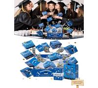 Bouncy Red Envelope Graduation Gift Box - Surprise Exploding Money Box for Cash Gifts, Congrats Grad Pop-up Box Surprise for Class of 2025 2026 Graduation Party Decor (Blue-16 LAYER)