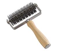Bouncy Stainless Steel & Wooden Handle Lattice Pastry Cutter, 19.5x13.5cm, 375g, Ideal for Cookies, Pies & More