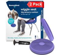 Bouncyband 2Pcs Sensory Core Balance Wobble Cushion Physio - Air Stability Inflatable Balance Disc for Chair & Floor - Purple Balance Cusion Sensory Wiggle Seat By Playlearn (27cm)