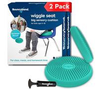 Bouncyband 2Pcs Sensory Core Balance Wobble Cushion Physio - Air Stability Inflatable Balance Disc for Chair & Floor - Green Balance Cusion Sensory Wiggle Seat By Playlearn (27cm)