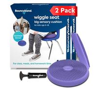Bouncyband 2Pcs Sensory Core Balance Wobble Cushion Physio - Air Stability Inflatable Balance Disc for Chair & Floor - Purple Balance Cusion Sensory Wiggle Seat By Playlearn (33cm)