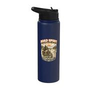 Bound for Glory Vintage Motorcycle Rider Retro Design Stainless Steel Insulated Water Bottle