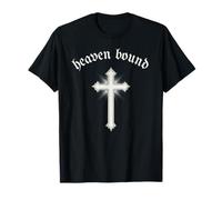 Bound for Heaven Baptism Design | Gothic Christian Cross T-Shirt