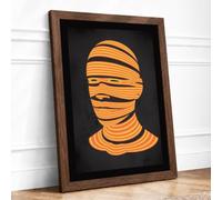 Bound Identity Abstract Framed Wall Art Print A4 Walnut