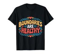 Boundaries are Healthy Emotional Respect Quotes |- Value Graphic T-Shirt, Men, Black, M