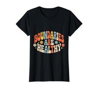 Boundaries are Healthy Emotional Respect Quotes - Value Graphic T-Shirt, Women, Black, S