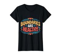 Boundaries are Healthy Emotional Respect Quotes |- Value Graphic T-Shirt, Women, Black, XS