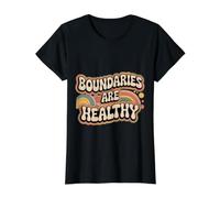 Boundaries are Healthy Emotional Respect Quotes - Value Graphic T-Shirt, Women, Black, XS