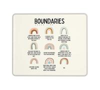Boundaries Mouse Pad Mental Health Rainbow Boho Non-Slip Gaming Rubber Base Mousepad for Computer Laptop Home Desk Decor Therapy Office Psychology Therapist Gift 10x12 Inch