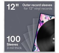 Boundless Audio Vinyl Record Sleeves - 100 x Premium Vinyl Outer Sleeves | Heavy Duty 3 Mil Crystal Clear Polypropylene Protective Covers for Vinyl Records & LP Albums - 32.5cm x 32.5cm