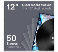 Boundless Audio Vinyl Record Sleeves - 50 x Premium Vinyl Outer Sleeves | Heavy Duty 3 Mil Crystal Clear Polypropylene Protective Covers for Vinyl Records & LP Albums - 32.5cm x 32.5cm