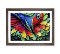 Boundless Bird Feathers Abstract Framed Print | A3 Walnut Framed Wall Art | Ready to Hang | Abstract Fantasy Picture | Living Room Bedroom Lounge Office