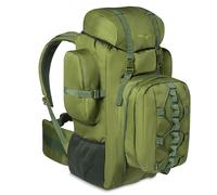 Boundless Performance Military Rucksack with Detachable Day Pack, 125L Capacity, Metal Frame - Olive Green, Olive Green, L, Casual