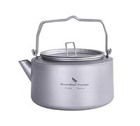 Boundless Voyage 1L Camping Titanium Kettle with Folding Handle Filter Big Capacity Pot Cooking Outdoor Mess Kit Pots Ti3098D