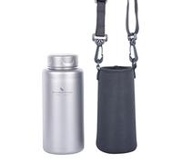 Boundless Voyage 1L Titanium Bottle Ultralight Single-layer Sports Water Bottle Outdoor Camping Drinkware Wide Mouth Titanium Canteen-Ti3013D