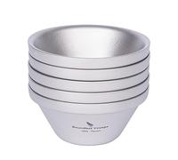 Boundless Voyage 25mL Titanium Double Layer Mini Teacup Anti-Scald Portable Tea Set Coffee Mug for Camping Hiking Home Office Drinkware (Ti3201D-5pcs)