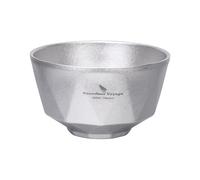 Boundless Voyage 380ml Titanium Double Walled Bowls Camping Stackable Tableware Kitchen Metal Bowl for Salad Rice Soup Oatmeal Yogurt Ice Cream Snack Use Crystalline Silver-Ti1177T