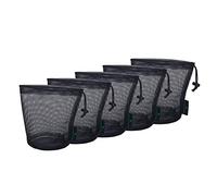 Boundless Voyage 5 Pieces Nylon Mesh Bag Durable Drawstring Net Bag Small Travel Stuff Sack Mesh Storage Ditty Bag for Cosmetics Shower Gels Bottle Pot Tennis Golf Ball Outdoor Tools BVP01S