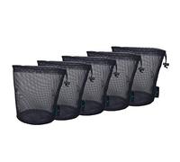 Boundless Voyage 5 Pieces Nylon Mesh Bag Durable Drawstring Net Bag Small Travel Stuff Sack Mesh Storage Ditty Bag for Cosmetics Shower Gels Bottle Pot Tennis Golf Ball Outdoor Tools BVP01M