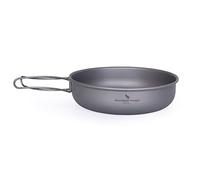 Boundless Voyage 7 inch Titanium Frying Pan Plate Dish with Folding Handle Ultralight Camping Picnic Skillet Griddle Tableware Titanium Pan Ti-2063C