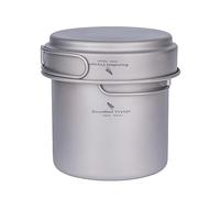 Boundless Voyage Camping Cookware Titanium Pot Set with Folding Handle Outdoor Cooking Pots Pans Frying Pan Mess Kit Picnic Cookware Ti1586B