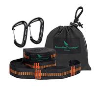 Boundless Voyage Camping Hammock Accessories Multi function Tree Hanging Straps Children Swing Rope Hold 200KG 10 Rings Hammock Straps 2 Pack(bv1027-orange)