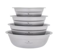 Boundless Voyage Camping Plate Titanium Pan Dish Bowls Set Ultralight Dinner Plate Stackable Tableware Set for Outdoor Home Kitchen D-Ti1148t