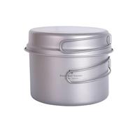 Boundless Voyage Camping Pot Titanium Pot with Pan Outdoor Cookware Ultralight Cooking Set Backpacking Pot with Foldable Handles Ti2110C