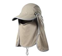 Boundless Voyage Nylon Detachable Sun Hat Outdoor 360° UPF 50+ Sun Protection Cap with Face Cover & Neck Flap Camping Hiking Fishing Jungle Hat for Men Women Beige
