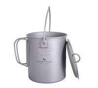 Boundless Voyage Outdoor 750ml Titanium Pot with Folding Bail Handle Camping Hiking Picnic Ultralight Portable Water Bottle Cup Mug Spork Set