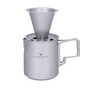 Boundless Voyage Paperless Coffee Dripper Titanium Filter Mug Set Pour Over Coffee Maker for 1-2 Cups (M-ti6007p)