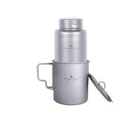 Boundless Voyage Titanium Bottle 1L Single-layer Sports Water Bottle 750ml Pot Cup Ultralight Leakproof Drinkware for Outdoor Camping Hiking (1L bottle/750ml cup)