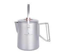 Boundless Voyage Titanium Camping Coffee Pot 1.5L Barista Kettle Coffee Maker Outdoor Traveling Campfire Stovetop Fast Brew Kettle, Capacity 50 Fl.Oz
