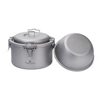 Boundless Voyage Titanium Camping Pot Rice Cooker Ultralight Backpacking Mess Kit Open Fire Cookware Ti-2092c