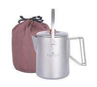 Boundless Voyage Titanium Coffee Cup Mug Pot Coffee Maker Camp Cooking Pot Outdoor Traveling Campfire Stovetop Fast Brew Kettle, Capacity 50 Oz