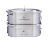 Boundless Voyage Titanium Cooking Pot Portable Camping Pots and Pans Set Canteen Mess Kit Bushcraft Equipment for Outdoor Hiking Backpacking Ti2046C