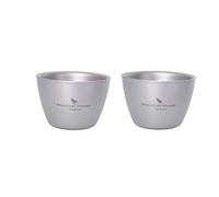 Boundless Voyage Titanium Double-wall Cup Tea Cup Outdoor Camping Tableware Drinking Mug Picnic Daily Drinkware Home Use Ti3089D 2pcs