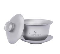 Boundless Voyage Titanium Double Wall Tea Cup Chinese Traditional Tea Bowl Kung Fu Gaiwan Anti-Dandruff Tea Set Ti3143D