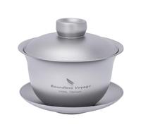 Boundless Voyage Titanium Double-Walled Teacup Chinese Traditional Tea Bowl Kung Fu Gaiwan Anti-Scalding Tea Set Ti3143D